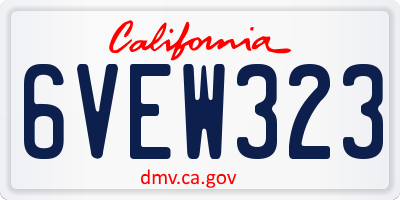 CA license plate 6VEW323