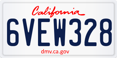 CA license plate 6VEW328