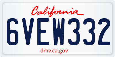CA license plate 6VEW332