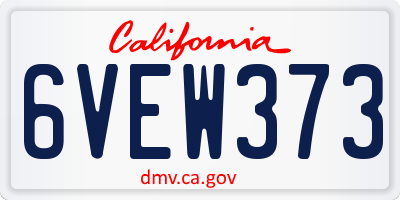 CA license plate 6VEW373