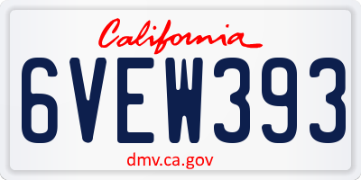 CA license plate 6VEW393