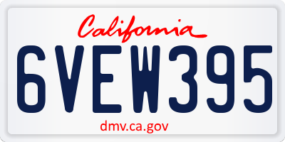 CA license plate 6VEW395