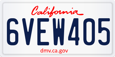 CA license plate 6VEW405
