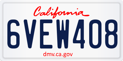 CA license plate 6VEW408