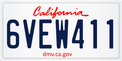 CA license plate 6VEW411