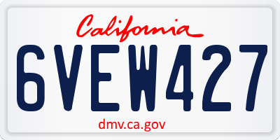 CA license plate 6VEW427