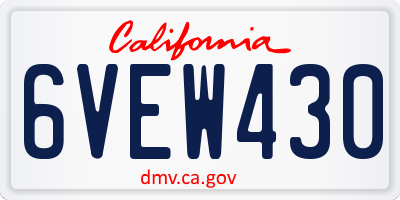 CA license plate 6VEW430