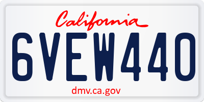 CA license plate 6VEW440