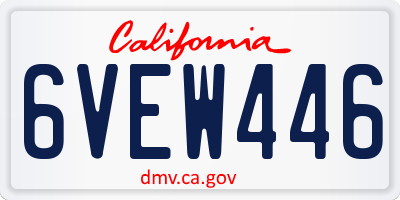 CA license plate 6VEW446