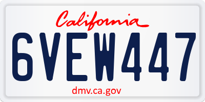 CA license plate 6VEW447