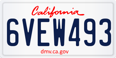 CA license plate 6VEW493