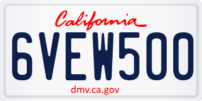 CA license plate 6VEW500
