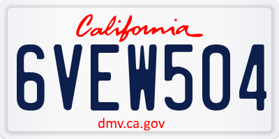 CA license plate 6VEW504