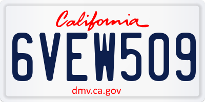CA license plate 6VEW509