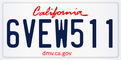CA license plate 6VEW511