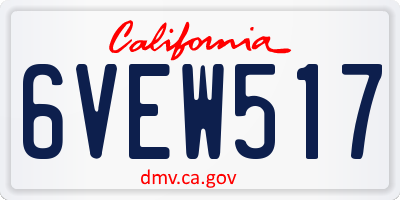 CA license plate 6VEW517