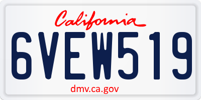 CA license plate 6VEW519