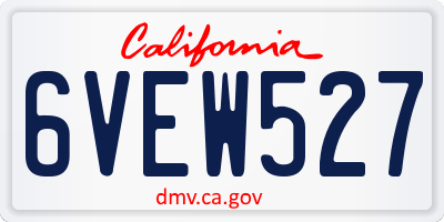 CA license plate 6VEW527
