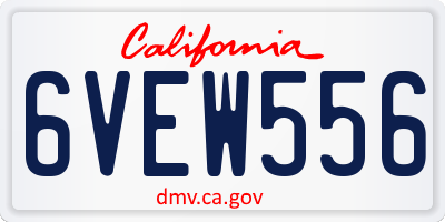 CA license plate 6VEW556