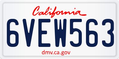 CA license plate 6VEW563