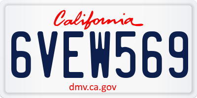 CA license plate 6VEW569