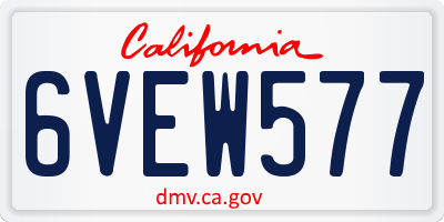 CA license plate 6VEW577