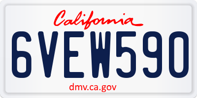 CA license plate 6VEW590