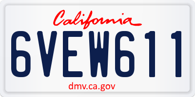 CA license plate 6VEW611