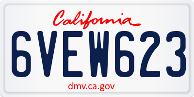 CA license plate 6VEW623