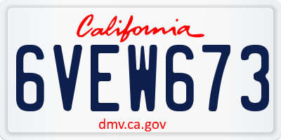 CA license plate 6VEW673
