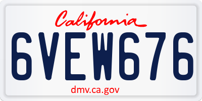 CA license plate 6VEW676