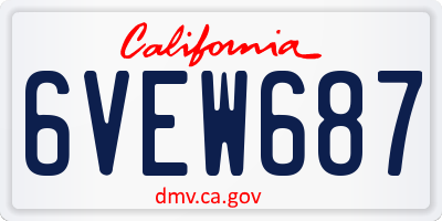 CA license plate 6VEW687