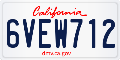 CA license plate 6VEW712
