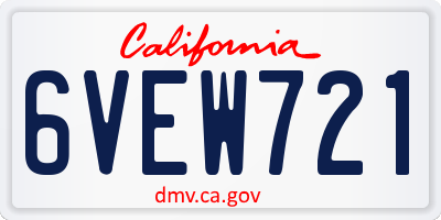 CA license plate 6VEW721