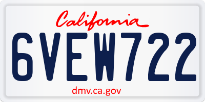 CA license plate 6VEW722