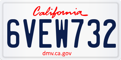 CA license plate 6VEW732