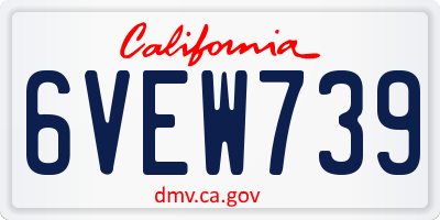 CA license plate 6VEW739