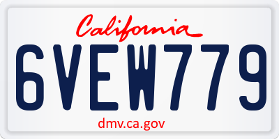 CA license plate 6VEW779
