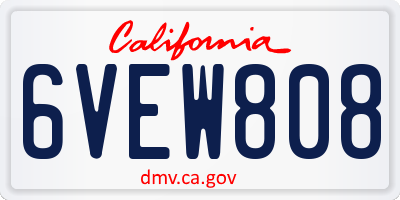 CA license plate 6VEW808