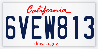 CA license plate 6VEW813