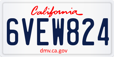 CA license plate 6VEW824