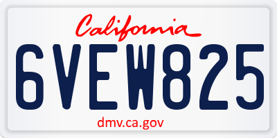 CA license plate 6VEW825