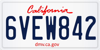 CA license plate 6VEW842