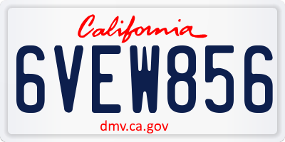 CA license plate 6VEW856