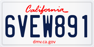 CA license plate 6VEW891
