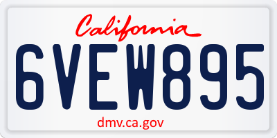 CA license plate 6VEW895