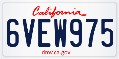 CA license plate 6VEW975