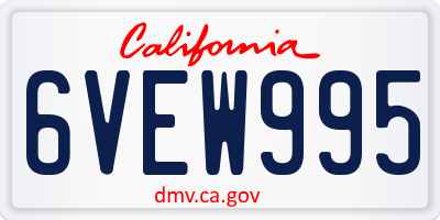 CA license plate 6VEW995