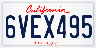 CA license plate 6VEX495