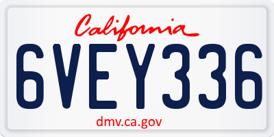 CA license plate 6VEY336